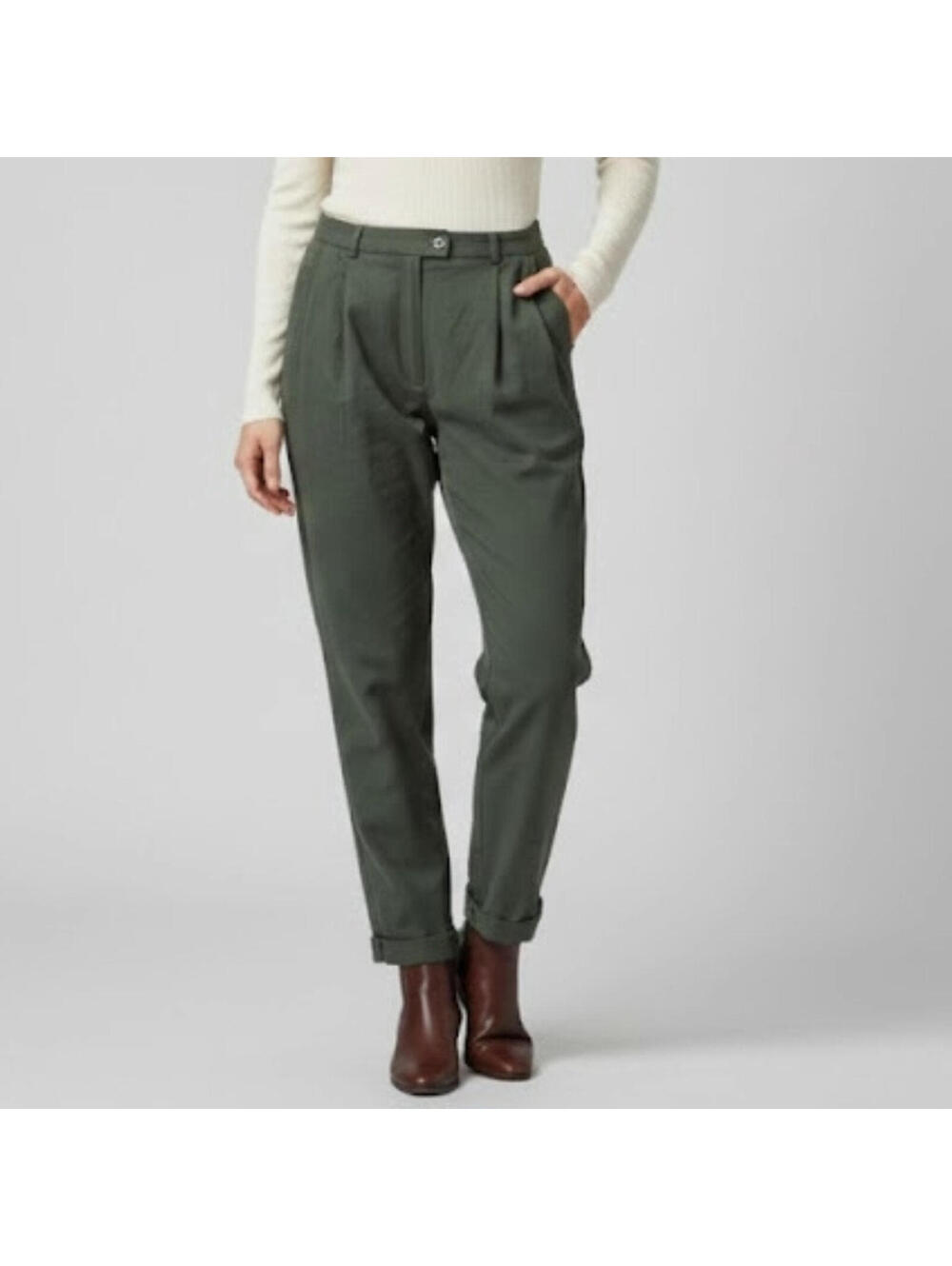 Evan Picone Vintage Green Trousers Pants Women 8 / 10 Medium - Picture 2 of 15